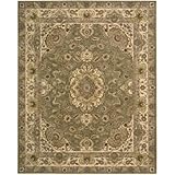 Nourison Nourison 2000 2028-OLI 7'9x9'9 Area Rug Rectangle Hand Tufted Wool & Silk Green