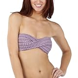Mossimo® Black: Women's Gingham Print Twist Bandeau Bikini Swim Top - Burgundy/White