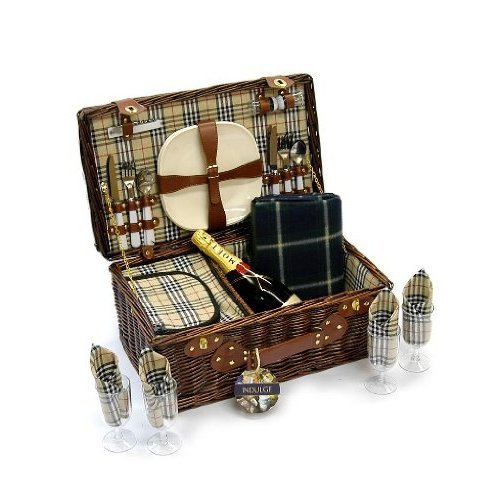 Brompton - Family Picnic Hamper with Accessories & Built in Cooler Compartment