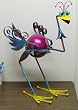 Willy the Wacko Bird with Red Stainless Steel Gazing Globe (6 inch)