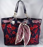 Gucci - Gucci Handbags (Red/Blue) 156058 Positano Med. Tote Bag Embroidered with Silk Scarf