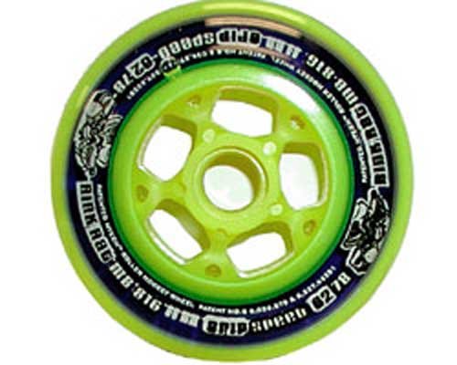 Rink Rat 2007 MB 816 XX Grip Yellow and Translucent Blue 72mm Inline Wheel