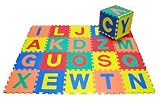 eWonderWorld Alphabet Letters Interlocking Foam Mats (A-Z)- Each Tile: 12 x 12 x ~5/8 Extra Thick
