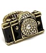 Camera Charm with Bling Lens Ring Love Photography - Antique Gold