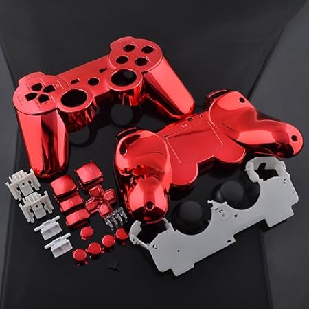 PS3 Chrome Red Replacement Controller Shell