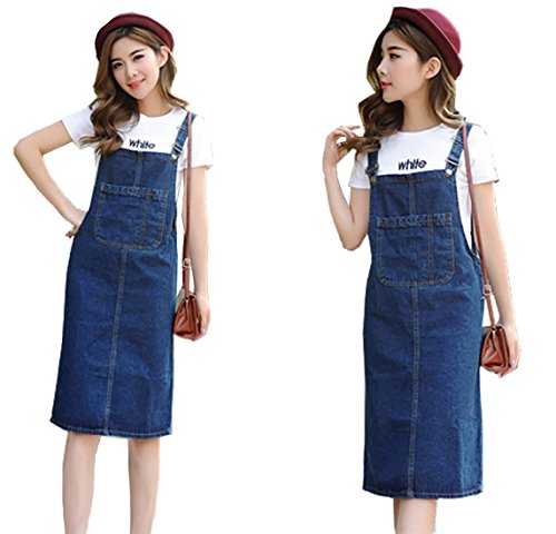 ELPIS レディース サロペット スカート ジャンパースカート デニム ジーンズ S M L XL XXL XXXL サイズ 全3色