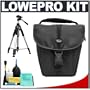 Lowepro Rezo TLZ 20 (Black) Digital SLR Camera Bag + Tripod + Accessory Kit for Canon Rebel T3, T3i, T1i, T2i, EOS 60D, 5D, 7D, Nikon D3000, D3100, D5000, D5100, D7000, D300s, Olympus Evolt E-5, E-30, E-620 & Sony Alpha A560, A580, A33, A35, A55
