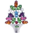 Big Save Christmas Gift Flower Basket Austrian Crystal Pin Brooch