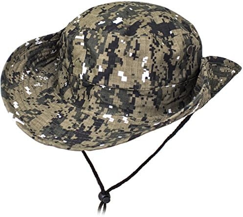 Prikinder Outdoors Camouflage Wide-Brimmed Buttons Adjustable Boonie Sun Hats