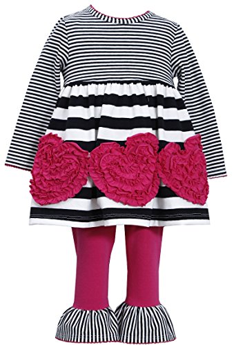 Bonnie Jean Little Girls' Bonaz Heart and Stripe Legging Set