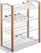 Four Tier Shoe Rack (Chrome/Wood) (28.5" H x 24.75" W x 12" D)