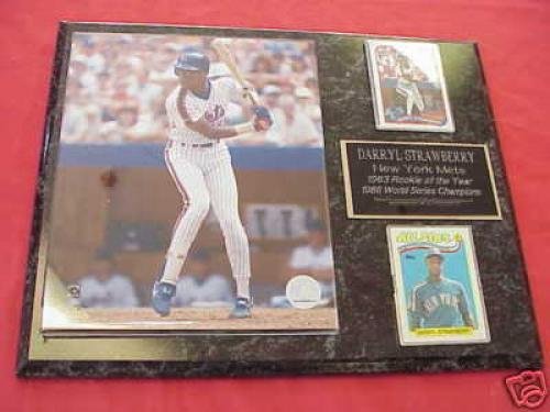 Mets Darryl Strawberry 2 Card Collector Plaque