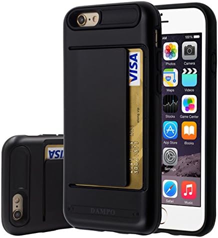 iPhone 6s Plus Case, 6 Plus Case,DAMPO Design [Card Slot][Drop Protection][Heavy Duty][Money Clip][Wallet] Protection Cover Credit Card Case For Apple iPhone 6/6s Plus-DCKBA16B-Black