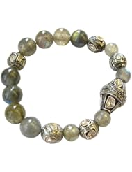 Sterling Silver Diamond Pave Beaded Cord Bracelet Handmade Jewelry