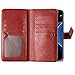TabPow Galaxy S7 Case, S7 Case, 9 Card Slot Series - Wallet Folio PU Leather Case Cover with Detachable Magnetic Hard Case for Samsung Galaxy S7, Brown