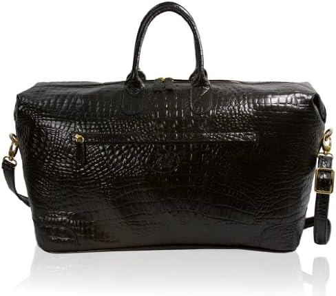 Terrida Italian Designer Gentleman Black Alligator Leather Travel Duffle Bag