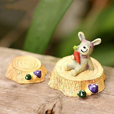 GONGXI 2pcs Cute Stump Stool for Micro-landscape Ornament Resin Decoration Toys