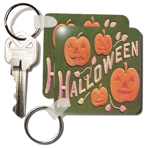 Vintage Halloween Jack o Lanterns - Set Of 4 Key Chains