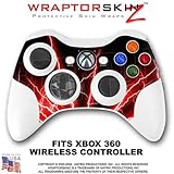 Lightning Red Skin by WraptorSkinz TM fits XBOX 360 Wireless Controller (CONTROLLER NOT INCLUDED)