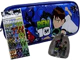 Ben 10 Blue Pencil Case Decorated Pencils & Sharpener