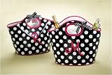 Mud Pie Polka Dot Cooler Monogram Tote Initial K