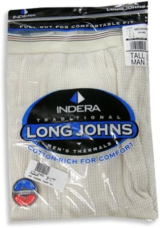 Indera - Mens Tall Thermal Long John Pant, 800DR