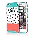 BENTOBEN iPhone 6 Case, iPhone 6S Case, Dual Layer Ultra Slim Hybrid Hard PC Shell Flexible TPU [Polka Dot] Bumper Rugged Shockproof Protective Case for iPhone 6/6S 4.7 Inch, Light Blue