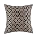 CaliTime Faux Silk Throw Pillow Cover Case for Couch Sofa Home Decor Two-Tone Circles Rings Geometric Chain Embroidered 18 X 18 Inches Taupe