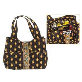 Maggi B French Country Ebony Folklore Day Bucket Bag Purse - Fall 2007 #MB02828