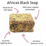 Organic African Black Soap 1 Lb (16 Oz) Raw Natural African Black Soap Handmade From Ghana Africa. Pure Authentic 100% Natural Organic for Acne, Scar Removal And Stretch Marks By Mary Tylor Naturals