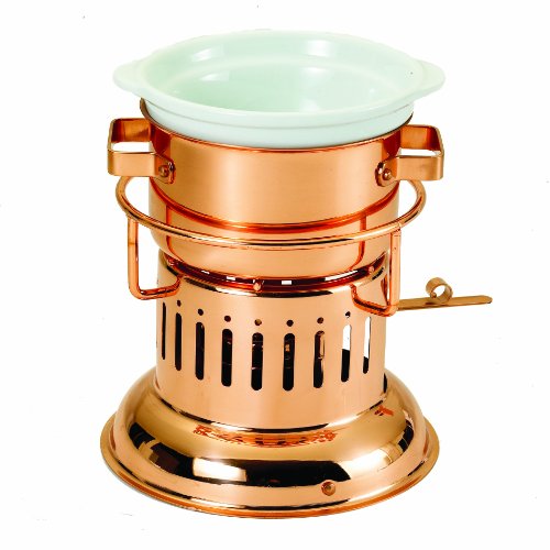 8 x 6.5 Solid Copper Ceramic Chocolate Fondue 1 Pt