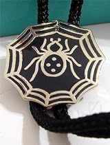 BLACK ENAMEL SPIDER BOLO TIE Cowboy NECKLACE