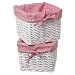 Baby : Set of 2 White Baskets with Red Gingham Liners