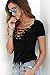 Women Sexy V Neck Cross Front Shirt Bandage Shirt