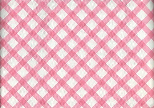Plaid Checkered Vinyl Tablecloth - 52in. x 70in. - Pink White