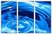 Wandbild auf echter Leinwand aufgespannt, Kunstdruck Jack Dyrell BLUE RAZER, 120cm x 80cm, 3 Teile, Bilder fertig gerahmt auf Keilrahmen riesig groß, XXL Ausführung, preiswert und günstiger als Ölbild Gemälde Poster Plakat mit Bilderrahmen, Dekoration für Raum und Wand, Wohnzimmer, Büro, Küche, Flur