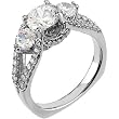 14K White Gold Diamond Engagement Ring - 0.87 Ct.