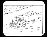 Decorated Mouse Pad with black and white, rural, agriculture, transporting, farming, Asia, storing, tractor, machinery