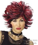  : Adult Black & Red Sexy Shag Costume Wig