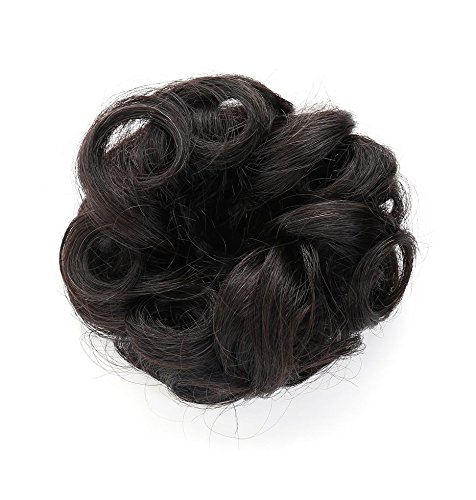 Rosette Hair 100% Human Hair Scrunchie Curly Messy Bun Human Hair Extensions Donut Hair Chignons Up Do Hair piece