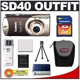 Canon PowerShot SD40 ELPH (Sepia) Digital Camera with 2GB SecureDigital Card + Spare NB-4L + Padded Carrying Case
