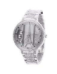Melissa Luxury Ladies Diamond Accented Designer Wrist Bracelet one Genuine Wrist Eiffel Tower Watch for Women