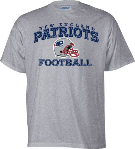New England Patriots -Grey- Stacked Helmet T-Shirt