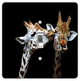Rikki Knight Kissing Giraffes-Single Toggle Light Switch Plate