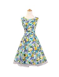 Vintage Cotton General Print Sleeveless Evening Dress/Prom Dress/Wedding Party Dress 