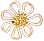 Diamond 18k Three Tone Gold Brooch Pin