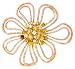 Diamond 18k Three Tone Gold Brooch Pin