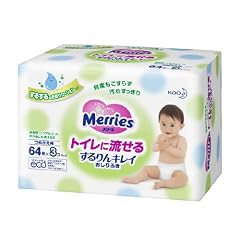 メリーズ トイレに流せる するりんキレイおしりふき(つめかえ用) 64枚×3コ