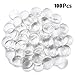 DLOnline 100 Pieces 30mm Transparent Glass cabochons, Clear Glass Dome cabochon, Non-calibrated Round 1.18 inch/30mm for Photo Pendant Craft Jewelry Making