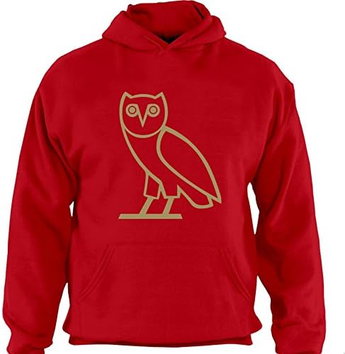 Shirt Junkies Adult- Hoodie Gold Drake Owl Octobers Very Own Sweater Hoody Hoody Red X-large